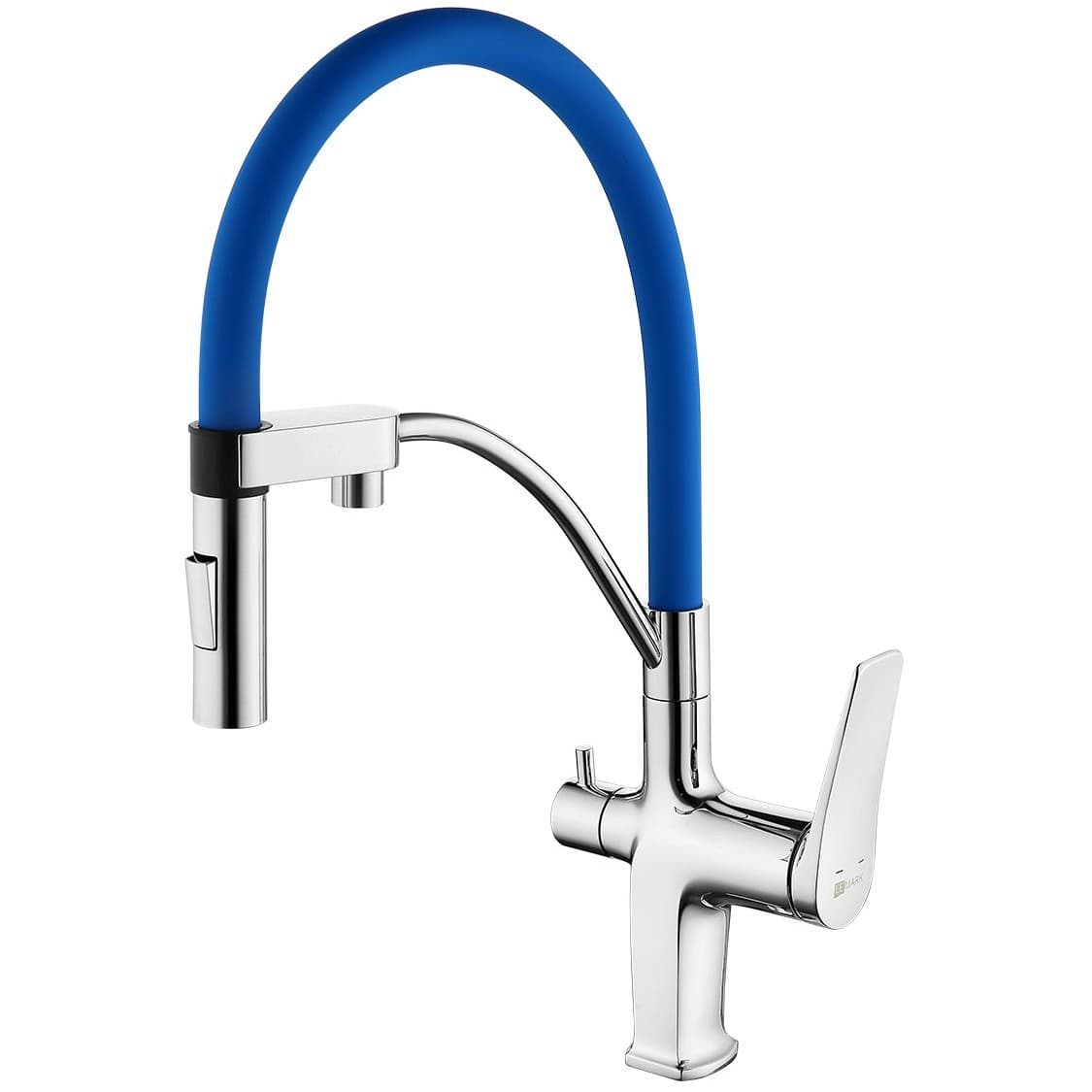 Смеситель для кухонных моек под фильтр Lemark (Лемарк) Comfort хром/синий (LM3074C-Blue)