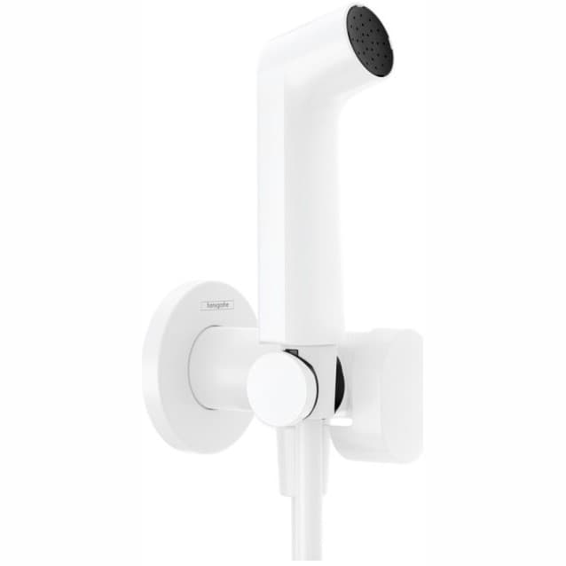 Смеситель с гигиенической лейкой Хансгрое Bidette белый матовый 29232700, Hansgrohe EcoSmart+