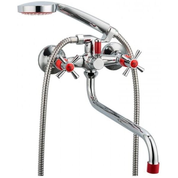 Смеситель для ванны Frud (Фруд) R118 R22118-10 красный,хром