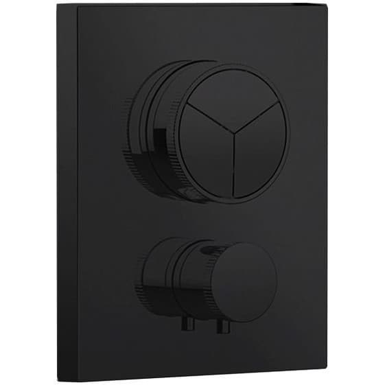 Смеситель Almar (Алмар) Core для душа, встраиваемый, термостатический, с кнопочным управлением для 3-х потребителей, цвет: черный матовый E176683.MB