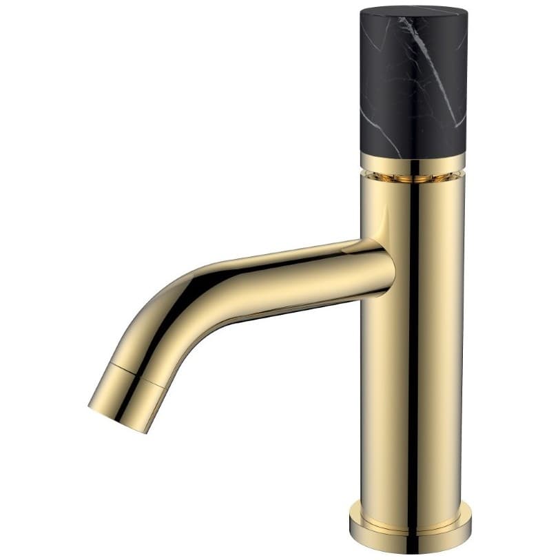 Смеситель Богеме (Boheme) Stick для умыв.низ.Gold Mramor BLACK Комплект 121-G-MR-BLACK