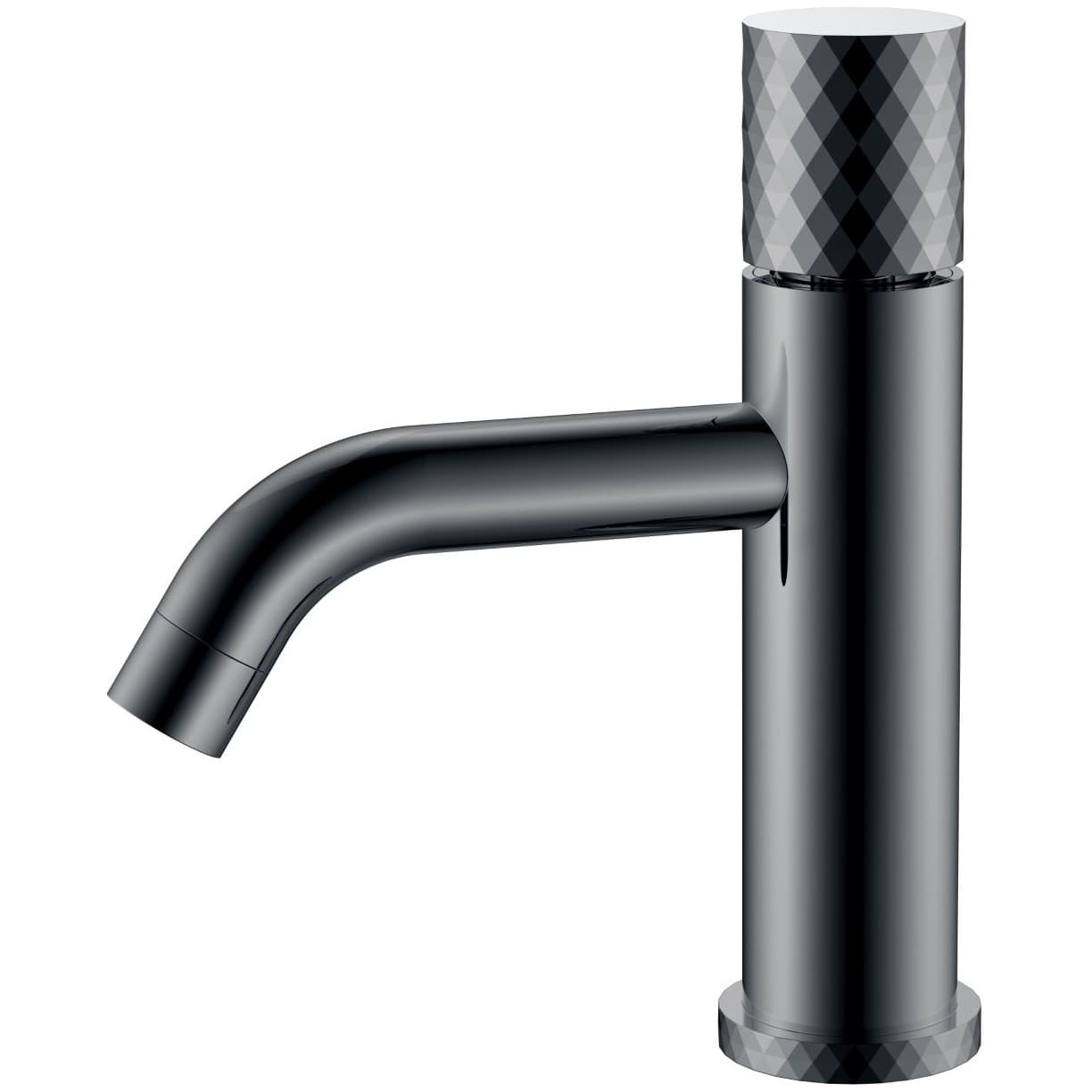 Смеситель Богеме (Boheme) Stick для умыв. низ. Shine Gun Metal низкий с ручкой Diamond 121-SGM