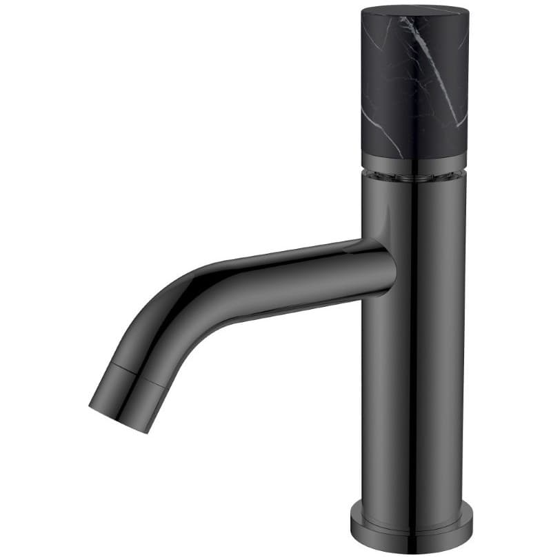 Смеситель Богеме (Boheme) Stick для умыв. низ. Shine Gun Metal Mramor BLACK Комплект 121-SGM-MR-B