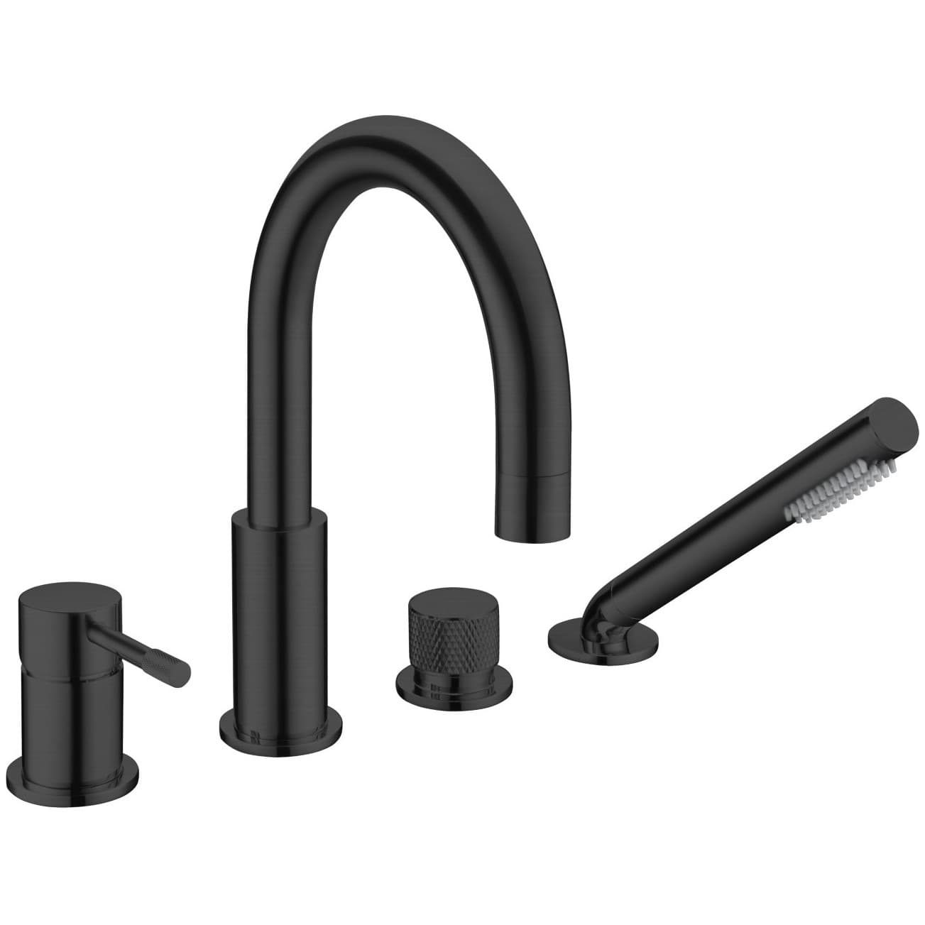 Смеситель Богеме (Boheme) врезной на борт ванны Uno Black 460-B