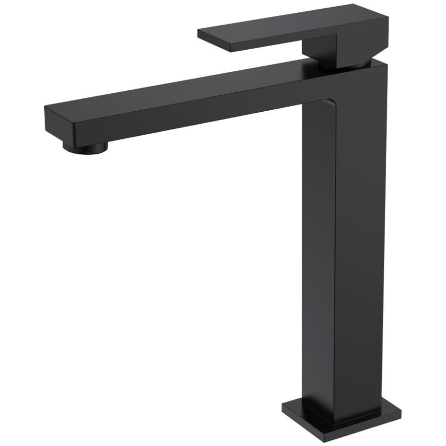 Смеситель Богеме (Boheme) для умывальника высокий Qubic Matt Black 472-B