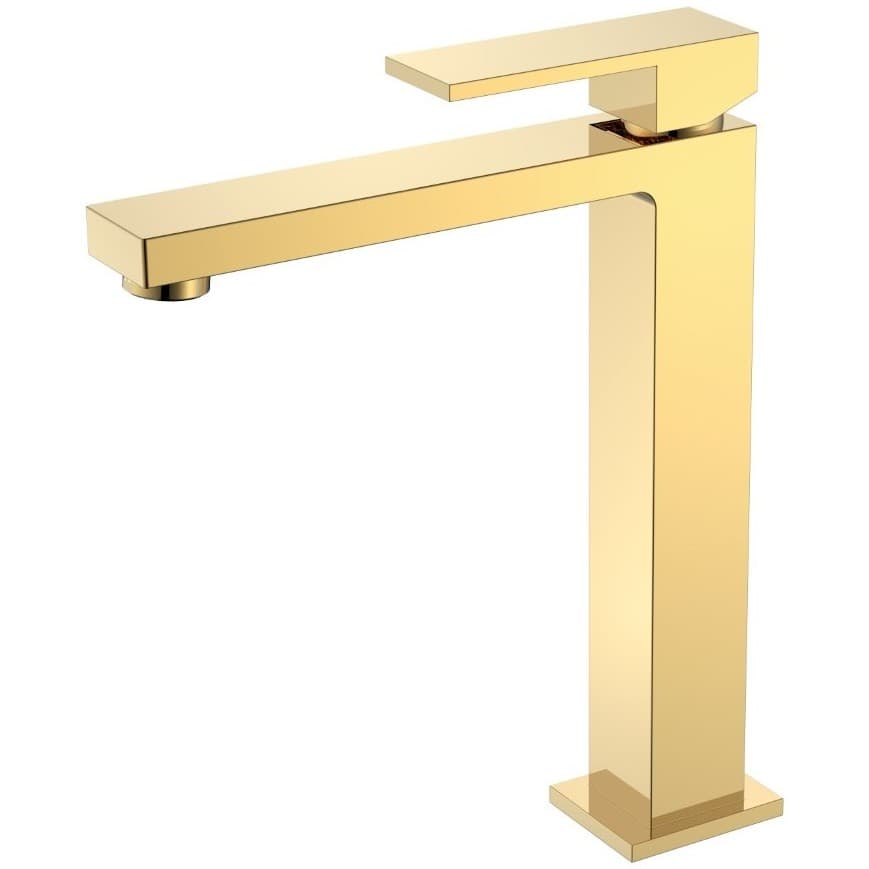 Смеситель Богеме (Boheme) для умывальника высокий Qubic Shine Gold 472-G
