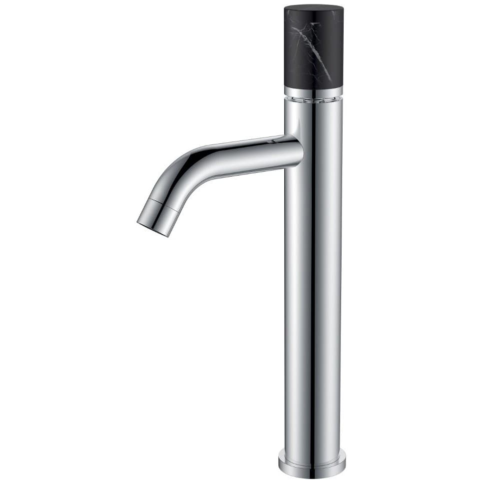Смеситель Богеме (Boheme) Stick для умыв. выс. Chrome Mramor BLACK Комплект 122-CR-MR-B