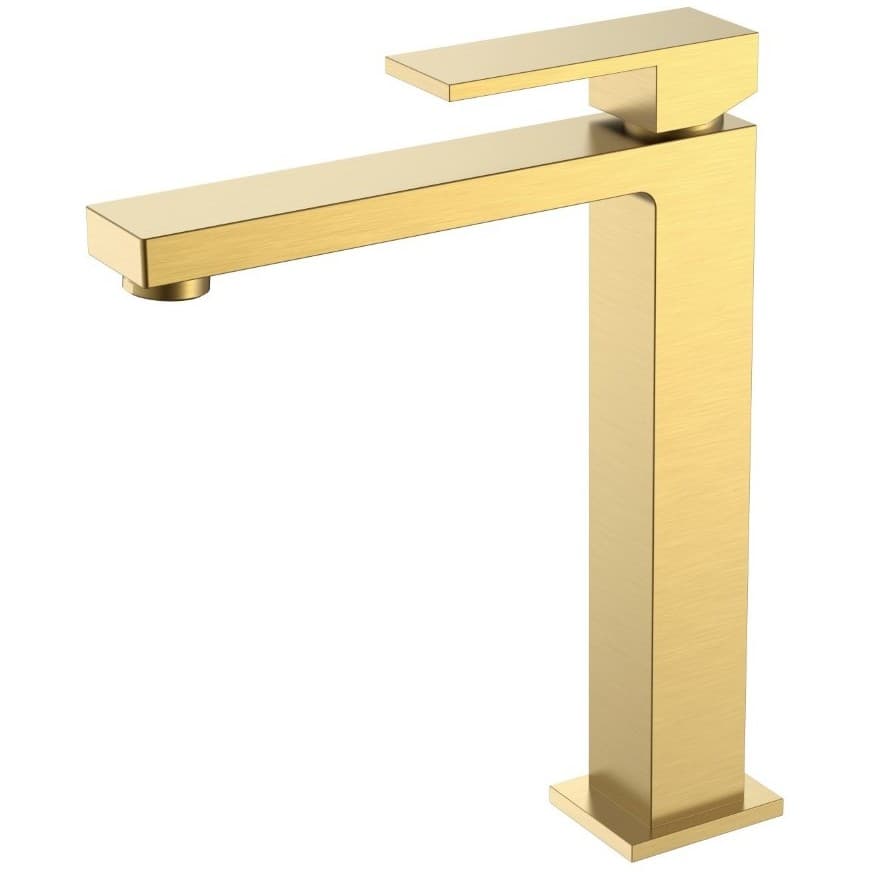 Смеситель Богеме (Boheme) для умывальника высокий Qubic Matt Gold 472-MG