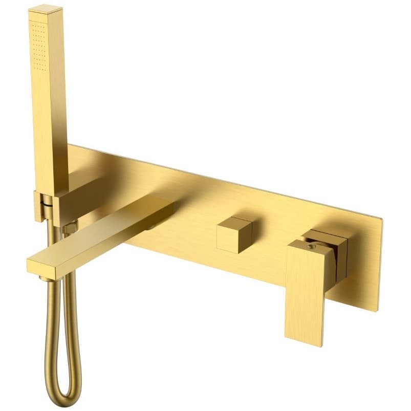 Смеситель Богеме (Boheme) для ванны встроенный Qubic Matt Gold 474-2-MG