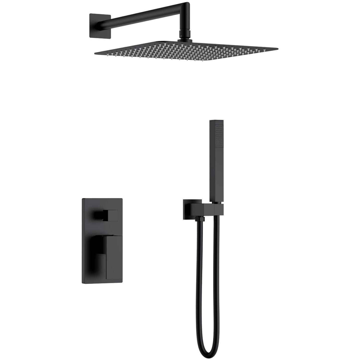 Смеситель Богеме (Boheme) встроенный для душаQubic Matt Black 474-3-B