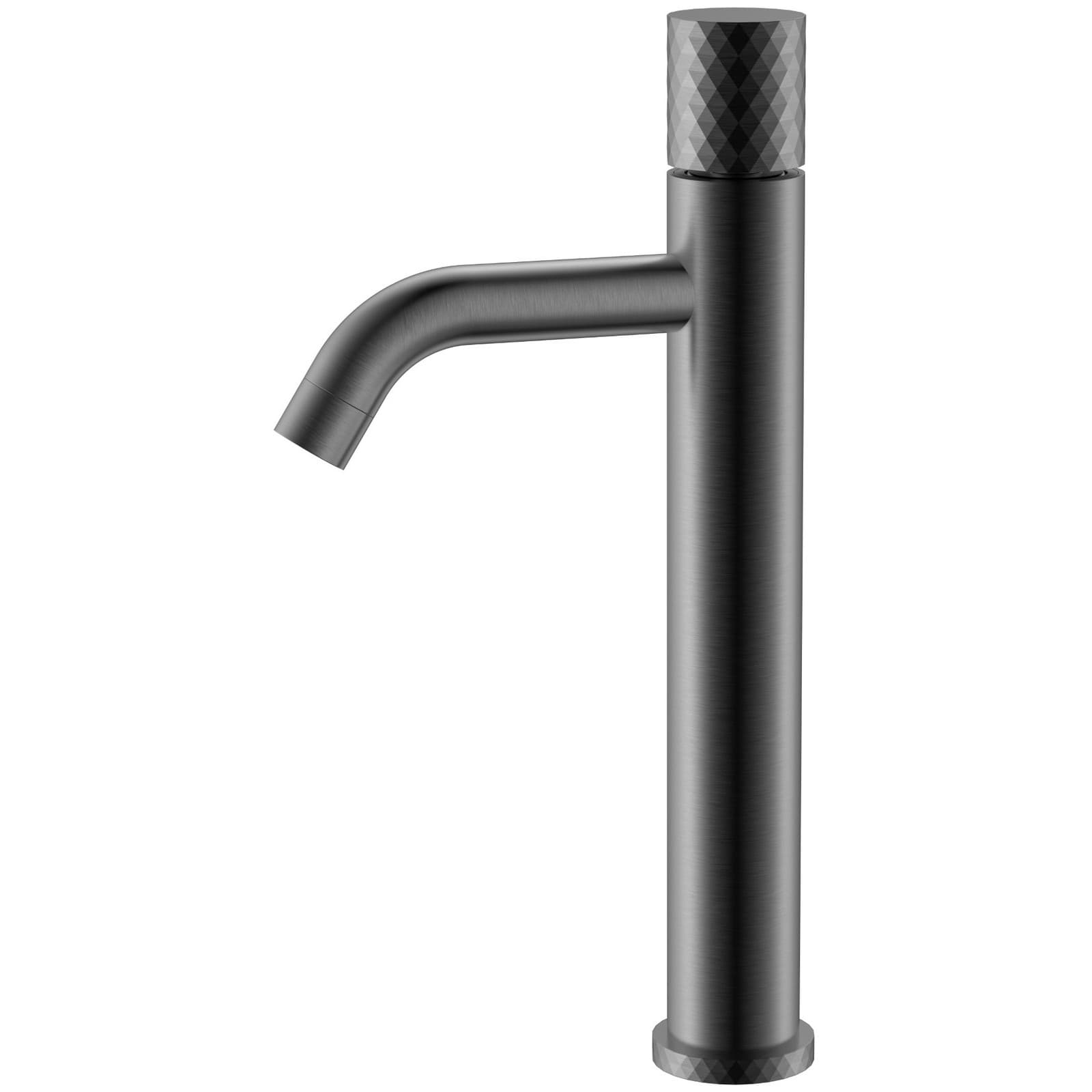 Смеситель Богеме (Boheme) Stick для умыв. выс. Gun Metal высокий с ручкой Diamond 122-GM