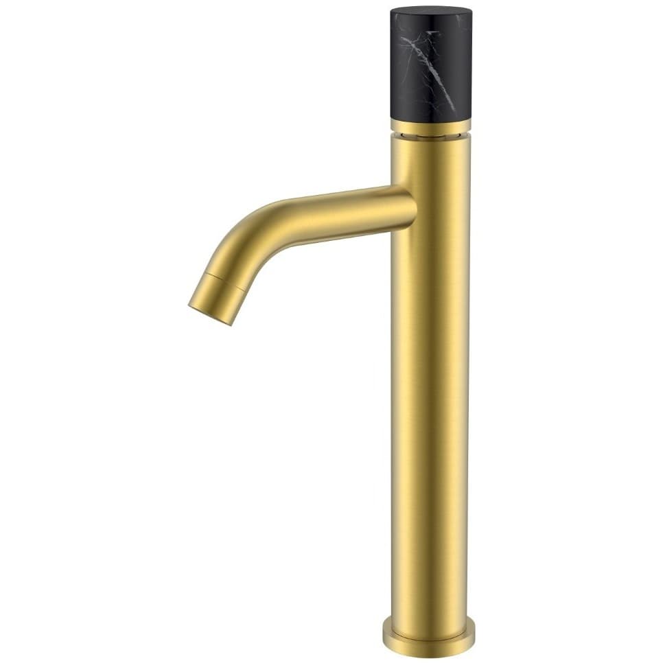 Смеситель Богеме (Boheme) Stick для умыв.выс.Matt Gold Mramor BLACK Комплект 122-MG-MR-B