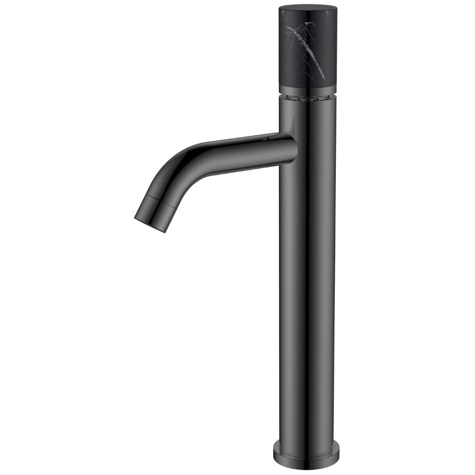 Смеситель Богеме (Boheme) Stick для умыв.выс.Shine Gun Metal Mramor BLACK Комплект 122-SGM-MR-B