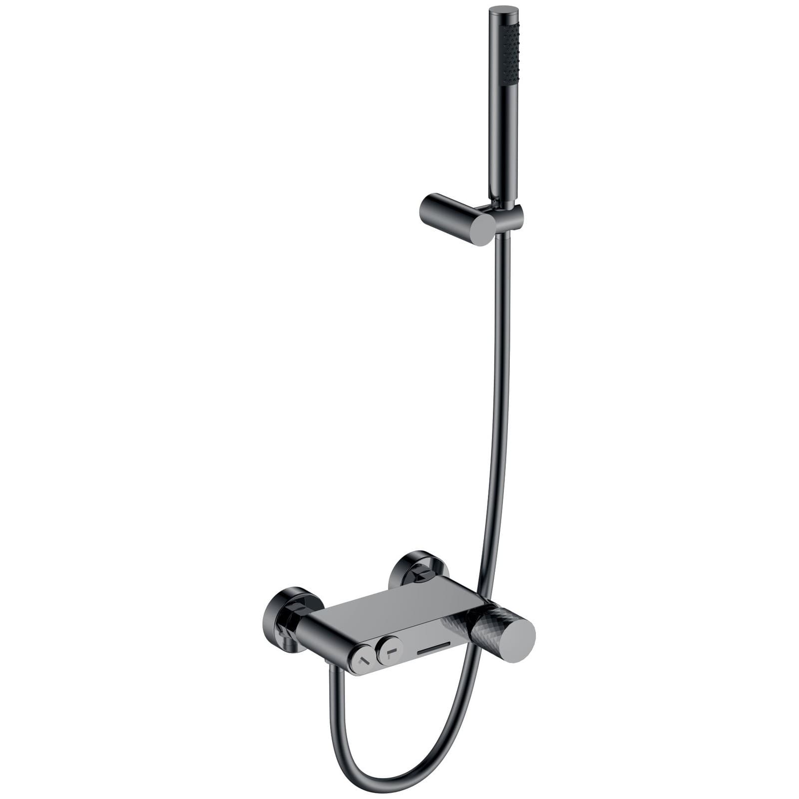 Смеситель Богеме (Boheme) Stick для ванны Shine Gun Metall c ручкой Diamond 123-SGM