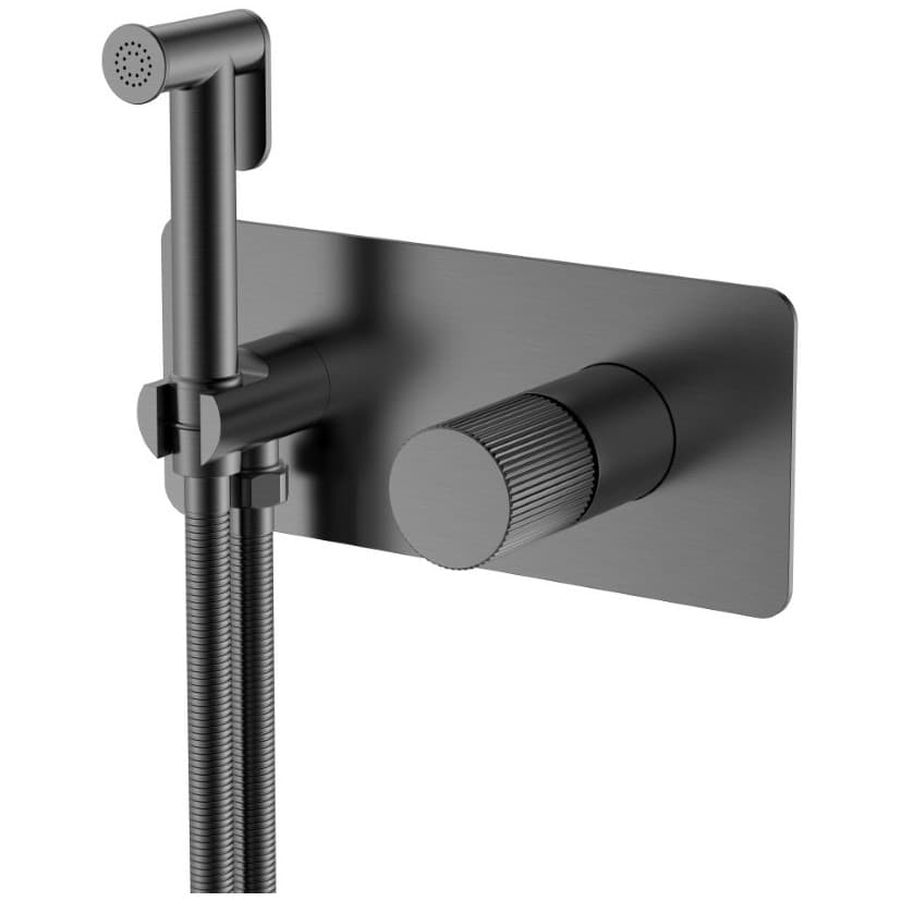 Смеситель Богеме (Boheme) гигиенический Stick Gun Metal Linea 127-GM.3