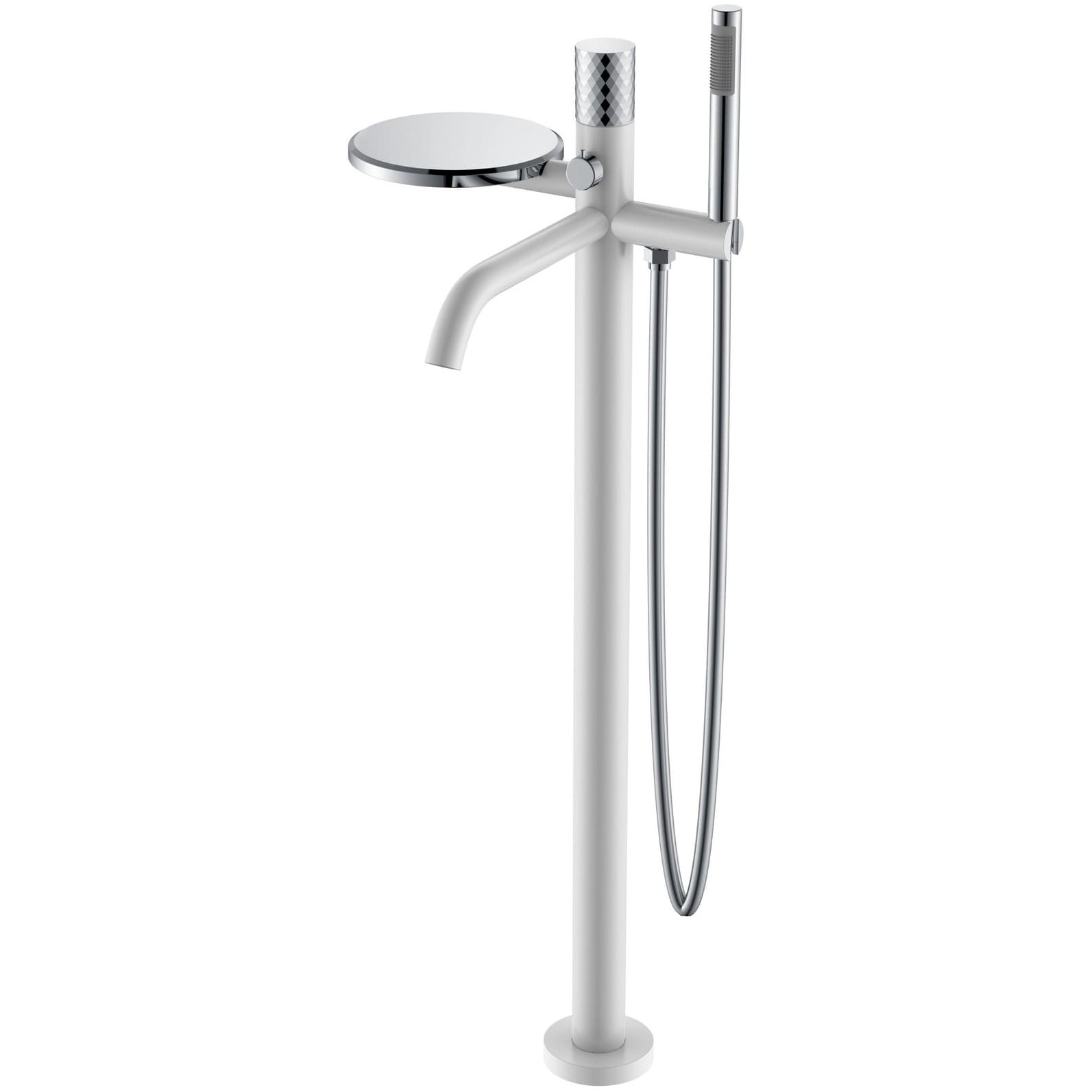 Смеситель для ванны Богеме (Boheme) Stick напольный White Diamond Chrome 129-WCR