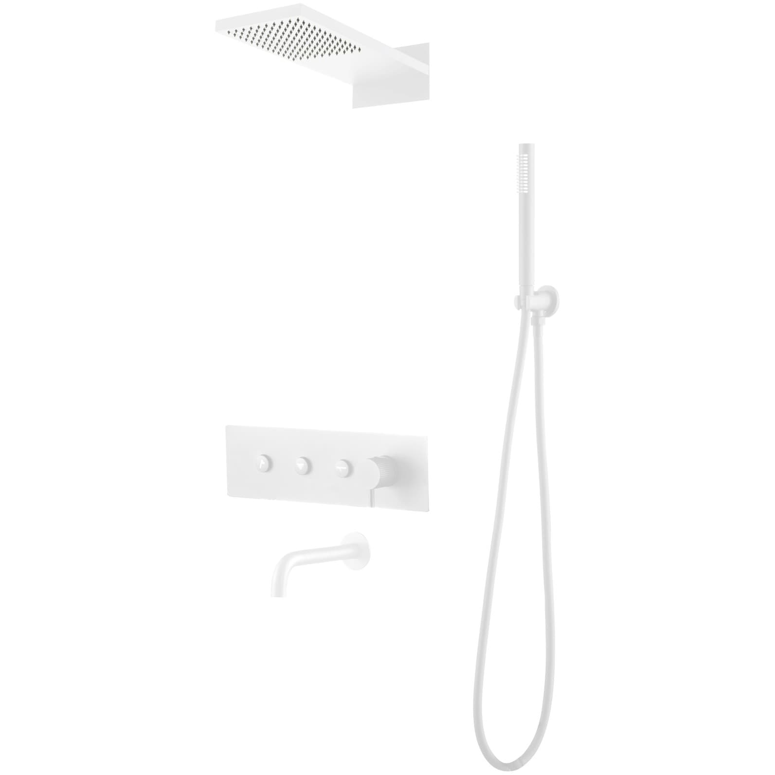 Душевая система с изливом Богеме (Boheme) Fusion Matt White 130-2-MW