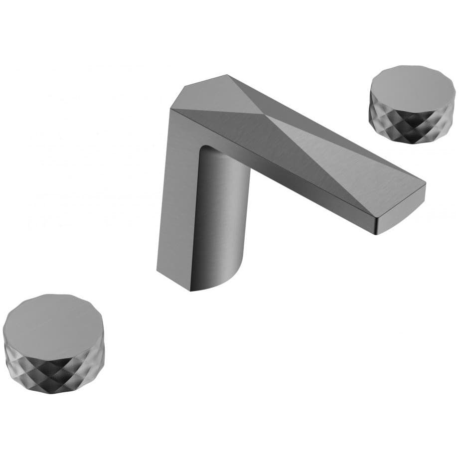 Смеситель для раковины Богеме (Boheme) врезной на 3отв. Venturo Gun Metall, ручка Diamond 150-GM-DIAMOND