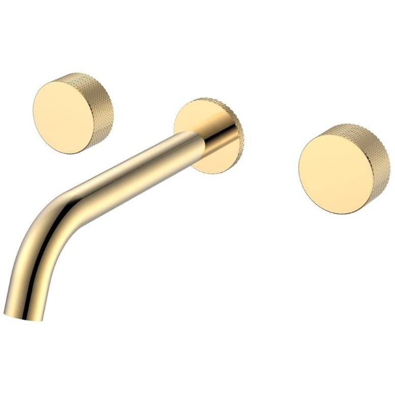 Смеситель для раковины Богеме (Boheme) из стены Stick Touch на 3 отв. Gold 152-2-G.2