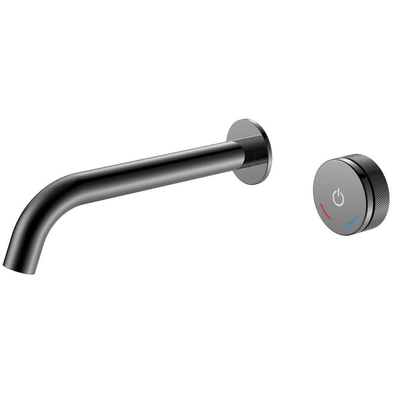 Смеситель Богеме (Boheme) автоматический для раковины из стены на 2 отв. Tech Shine Gun Metal 158/2-SGM