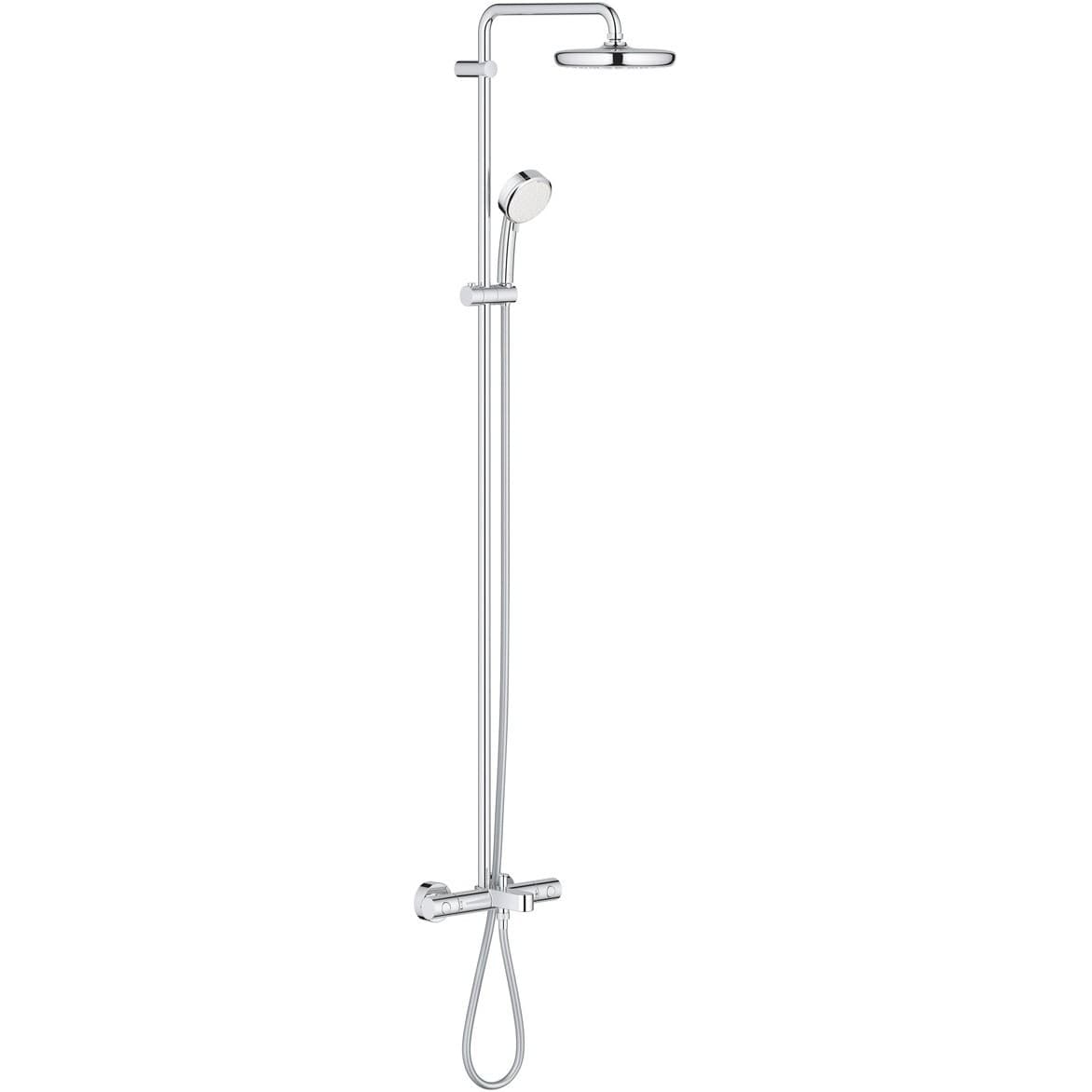 Душевая система с термостатом для ванны, Grohe (Гроэ) Tempesta Cosmopolitan System 210, хром, (26223001)