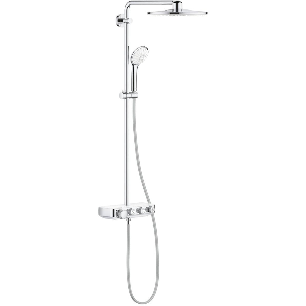Душевая система с термостатом для настенного монтажа, Grohe (Гроэ) Euphoria SmartControl 310 DUO, белая луна, (26507LS0)