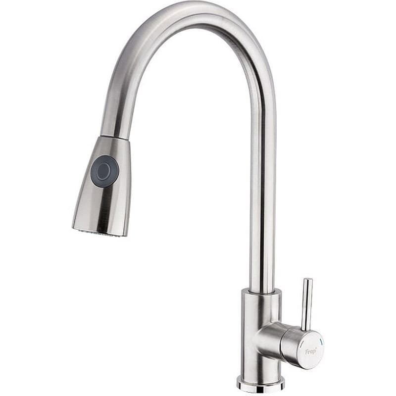 Смеситель для кухнис выдвижным изливом Frap (Фрап) F60899-1 сатин