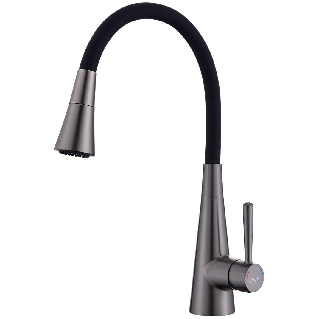 Смеситель для кухни Prohanss P02 графитовый P02.4406.09 высокий гибкий излив