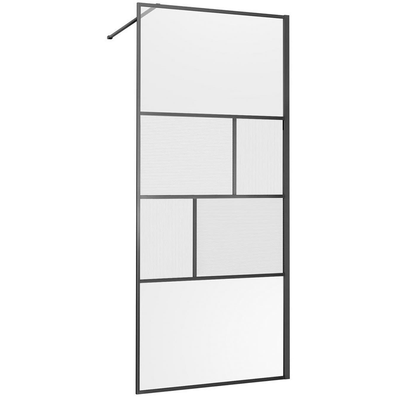 Душевая перегородка Vincea (Винчея) Walk-In VSW-1HC900CFGM, 900х2000, вороненая сталь, стекло прозрачное/рифленое