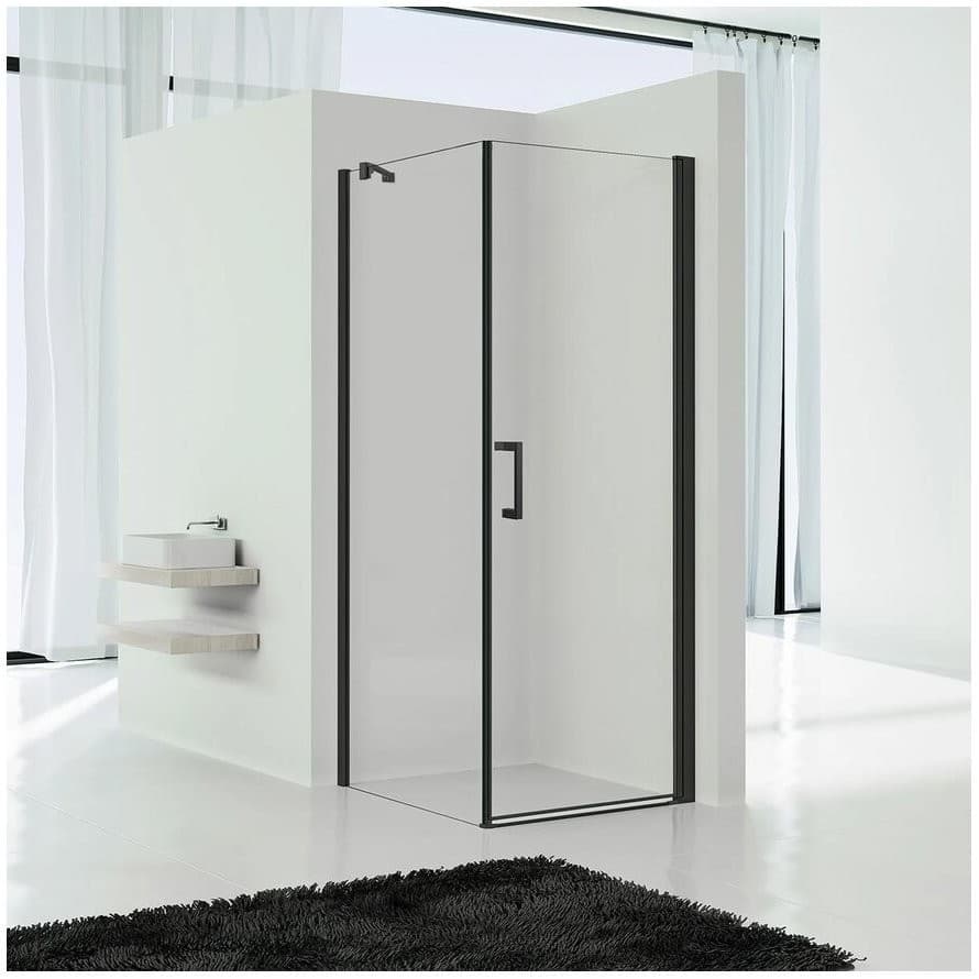 Душевой уголок Vincea (Винчея) Orta VSR-1O9090CLB, 900х900 мм (габариты площадки) черный, стекло прозрачное