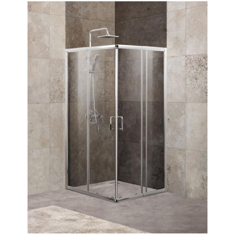Душевой уголок BelBagno (Бельбагно) UNIQUE-A-2-85/100-C-Cr хром, стекло прозрачное 5 мм (850/1000х1900х850/1000)