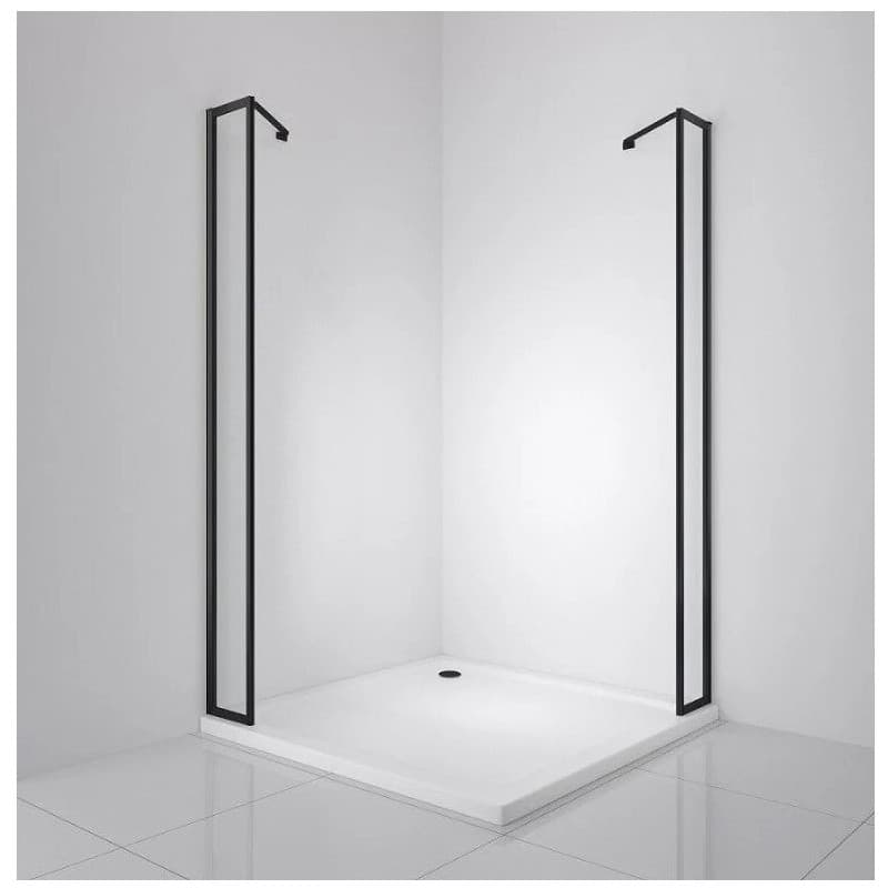 Боковая панель BelBagno (Бельбагно) LUCE-20-FIX-C-NERO черный, стекло прозрачное 6 мм (1950х200)