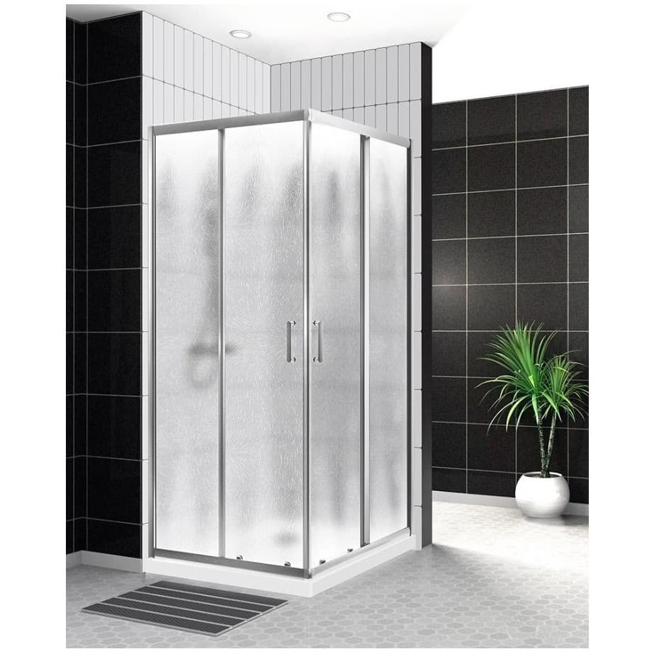 Душевой уголок BelBagno (Бельбагно) UNO-195-A-2-100-CH-CR хром, стекло шиншилла 5 мм (1000х1950х1000)