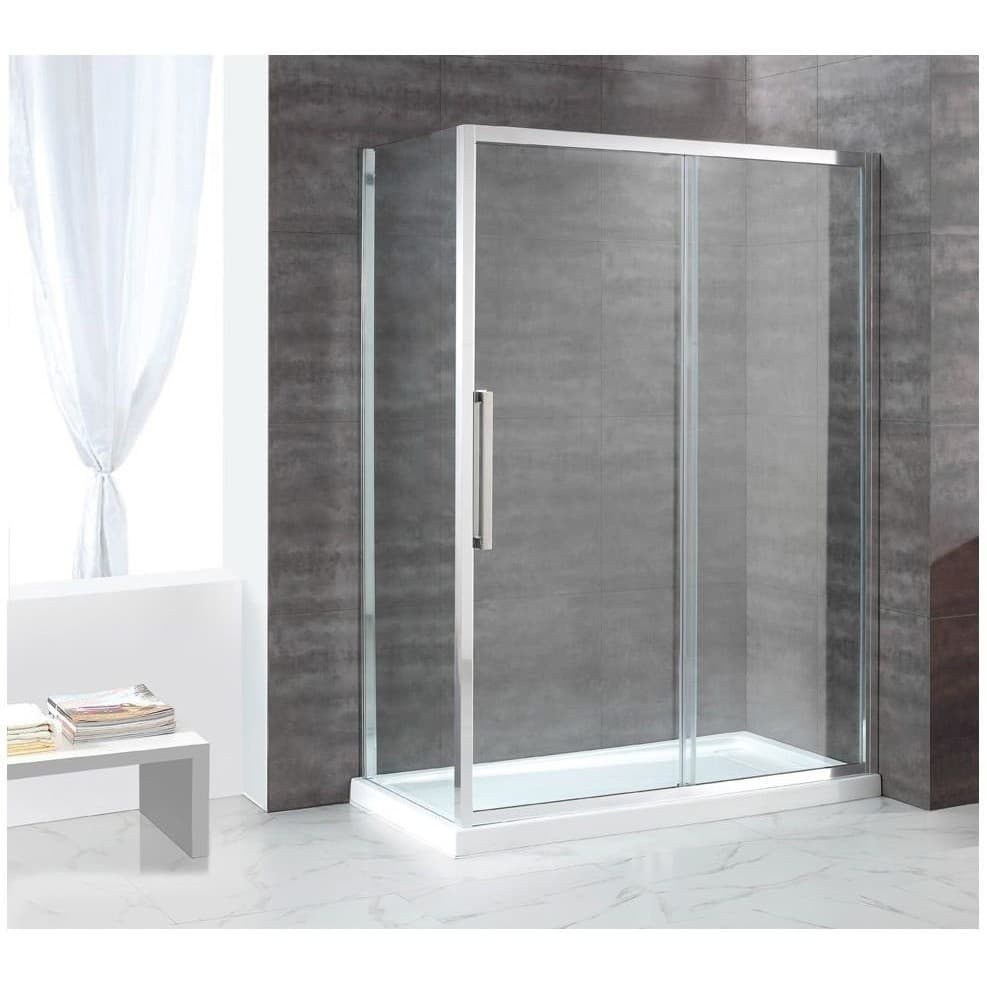 Душевой уголок Cezares (Цезарис) Lux-Soft-W-AH-1-130/80-C-Cr-IV, цвет профиля хром, стекло прозрачное 8 мм 130х200х80 см