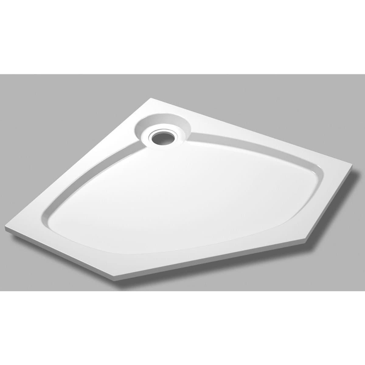 Душевой поддон Cezares (Цезарис) Tray-S-P-90-56-W встраиваемый литой поддон из искусственного мрамора пятиугольный, цвет белый 90х90х56 см