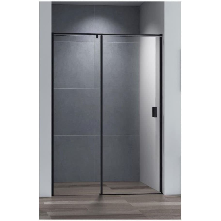 Душевая дверь Cezares (Цезарис) Urban-B-12-140-C-NERO, цвет профиля черный матовый, стекло прозрачное 6 мм 140х195 см