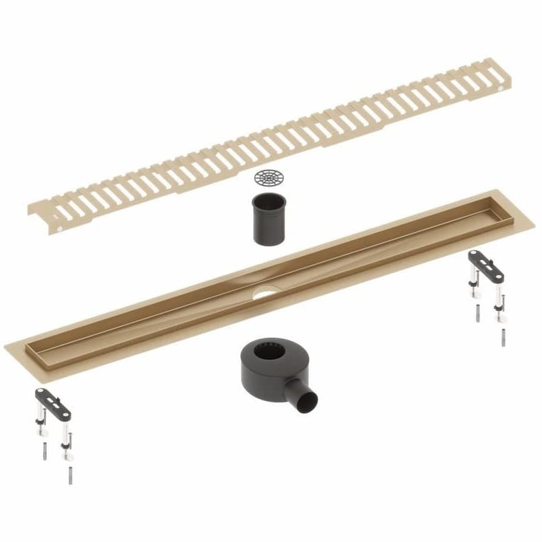 Душевой лоток Timo (Тимо) Drain System 600 DS230106/17 с вставкой lines, Золото матовое