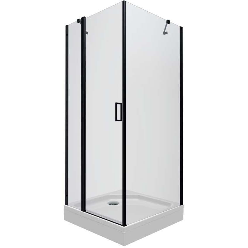 Душевой уголок Тритон (Triton) Йота-Блэк 900х900х2070 мм, прозрачный 6 мм, профиль черный (Щ0000054037) поддон (3 места+сифон D90мм)