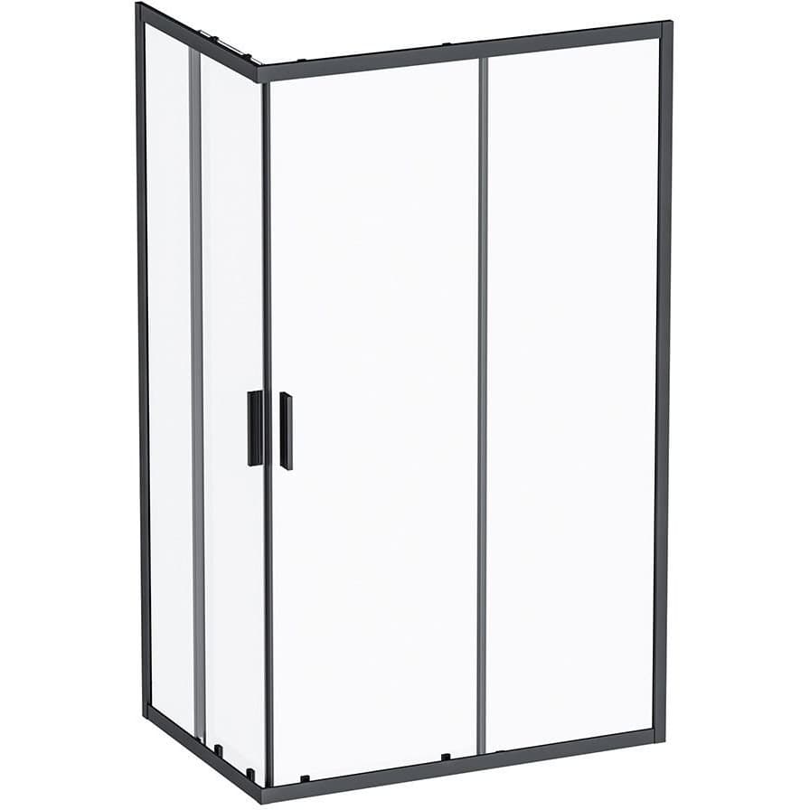 Душевое ограждение Am.Pm (Ам.Пм) Gem S Twin Slid,120x80, профиль черный матовый, стекло прозрачное, W93G-404-120280-BT