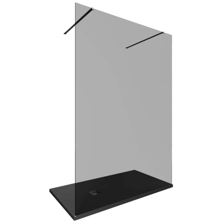Душевая перегородка Allen Brau Infinity 2 Walk In, 140x200 см 3.21050.BA.T, стекло тонированное, профиль серебро брашированное