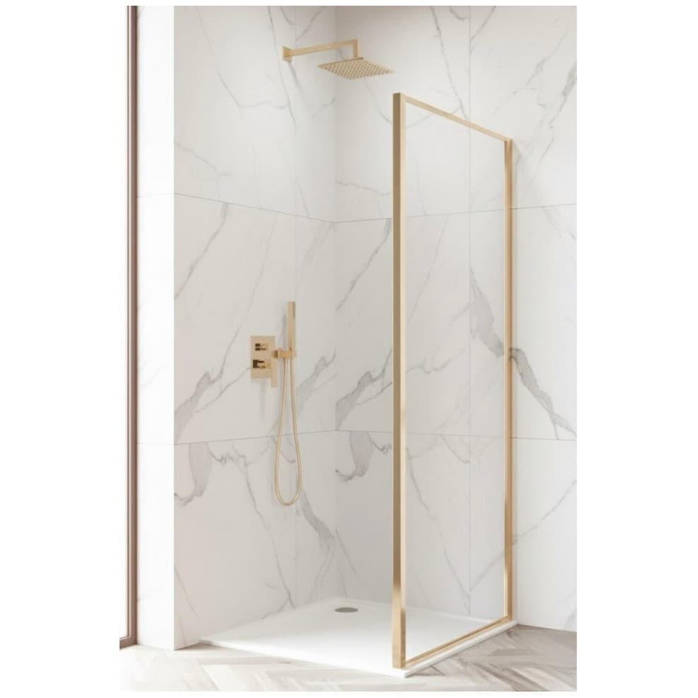 Душевая перегородка Керамалюкс золотистая матовая 1000х1900 мм CL100 Matt Gold, Ceramalux