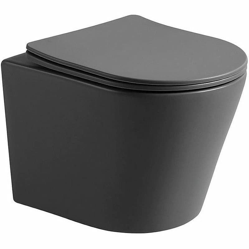 Унитаз подвесной Vincea (Винчея) Piatti VT1-11SMA, цвет антрацит матовый, ультратонкое soft-close сиденье