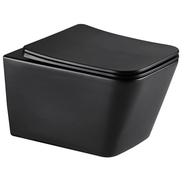 Унитаз подвесной Gid Tornado 49x34x36см, Tr2143TF-BM 62302Y, черный матовый