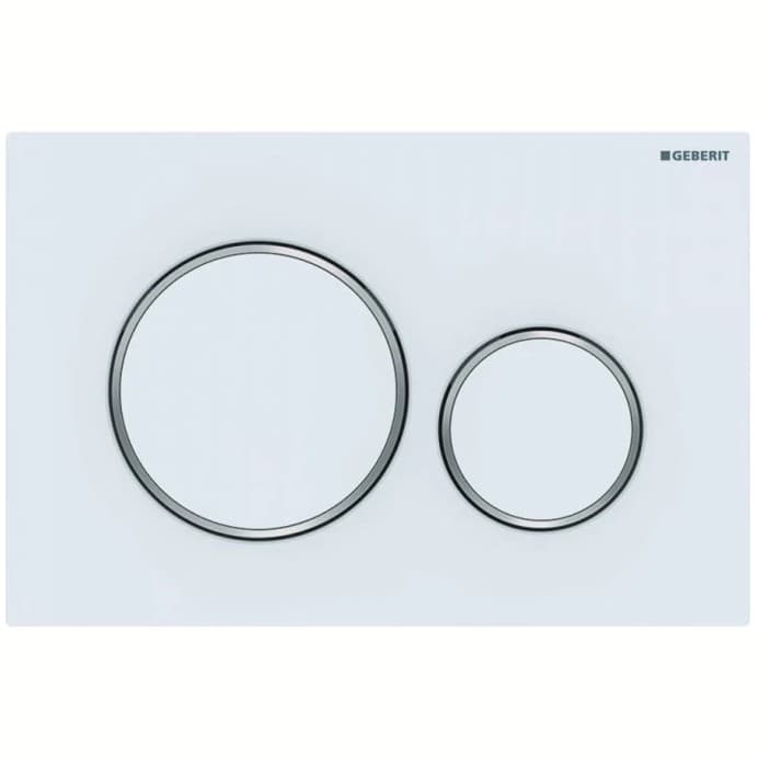 Клавиша смыва Geberit (Гэберит) Sigma 20, двойной смыв, 115.882.JT.1 белый, хром