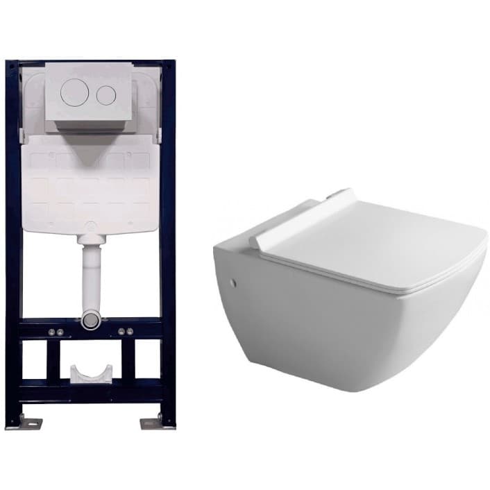 Унитаз Splendy Stable белый 345х550х400 мм ST3011TPRCR/10PL02007SV/40S80200I Set, Isvea Purita