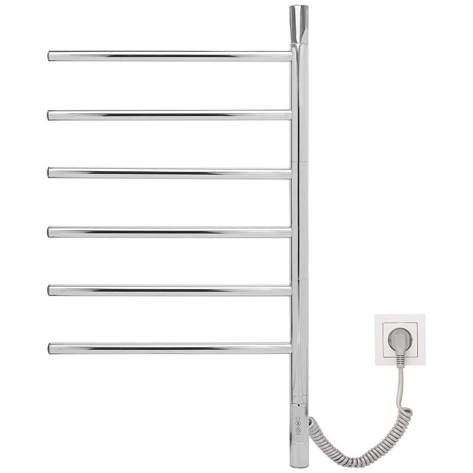 Полотенцесушитель электрический Vincea (Винчея) VTD-1S2CE 80х43 хром, Е-образный, таймер