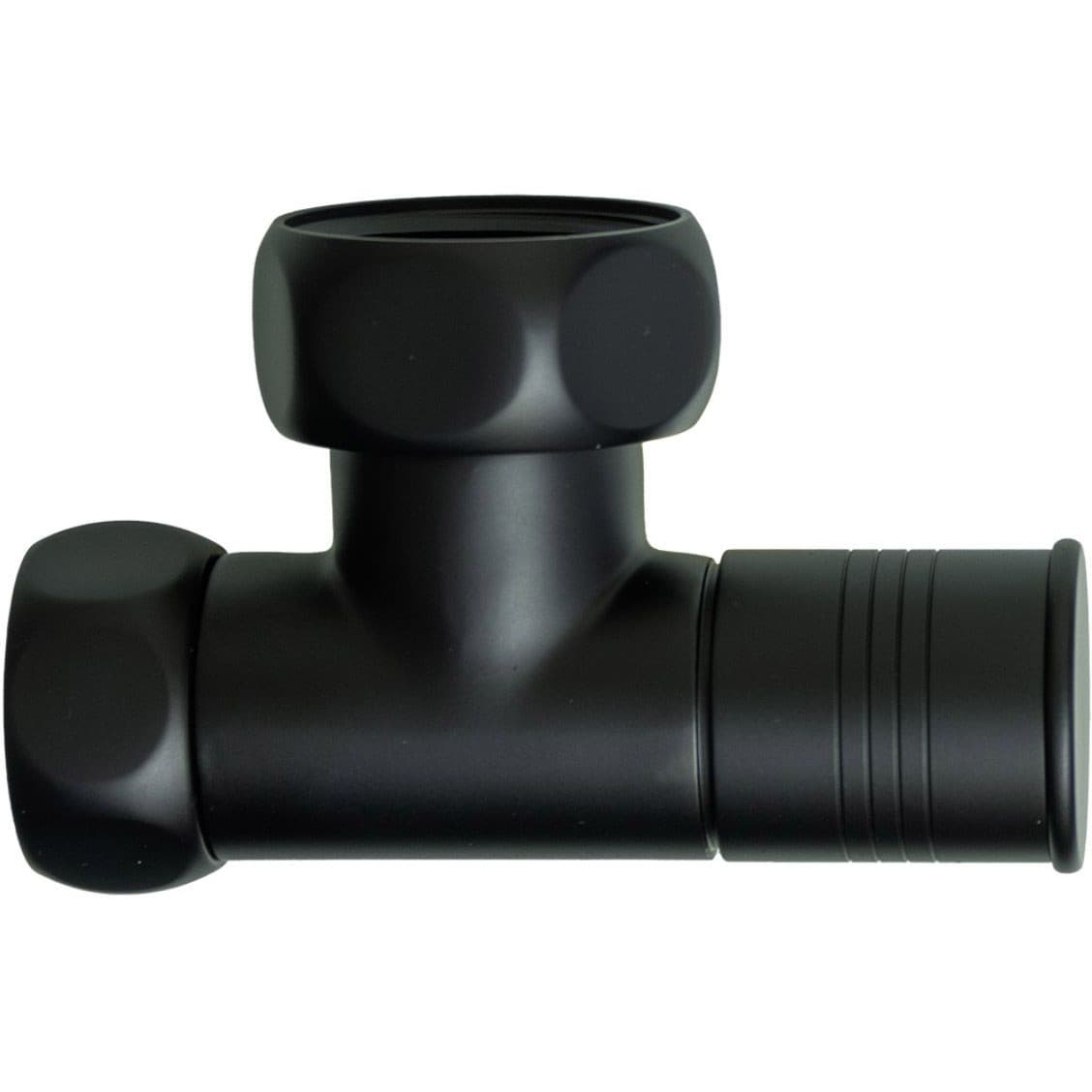 Кран для полотенцесушителя Vieir (Виеир) угловой 3/4″г х 1″г круглый Черный