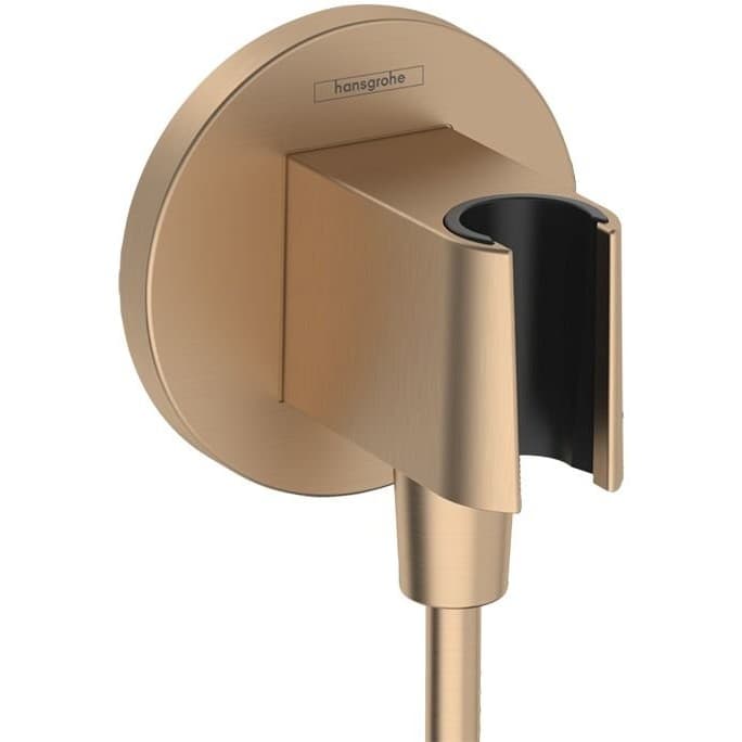 Шланговое подсоединение Hansgrohe (Хансгрое) FixFit с держателем ручного душа, цвет: шлифованная бронза 26888140