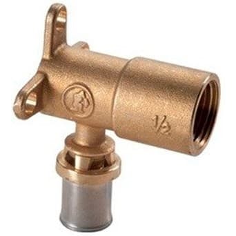 Угольник Giacomini (Джакомини) RM139, 90, В, 1/2″, 16 x 2, латунь, с кронштейном, для труб Giacotherm, Giacoflex многослойных и полибутиленовых RM139Y033
