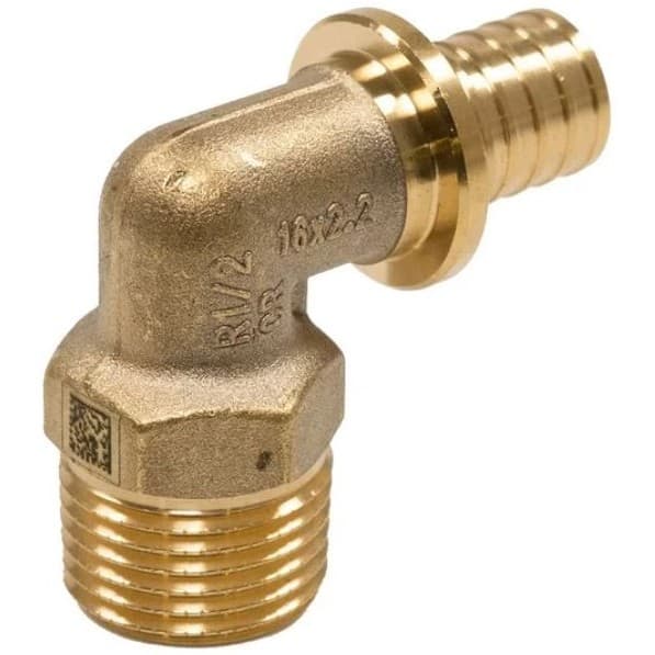 Угольник-переходник Rehau (Рехау) с наружной резьбой 16-R 1/2″ MX для труб из сшитого полиэтилена аксиальный (11096751001)